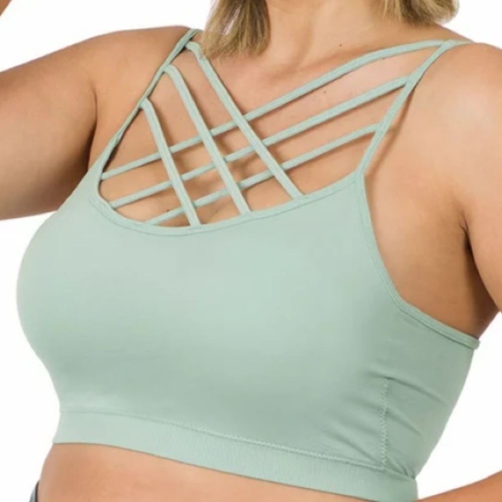 Zenana Outfitters Navy and Sage Sports Bras - Picture 15 of 16